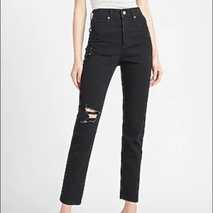 Express Super High Waisted Black Slim Jeans